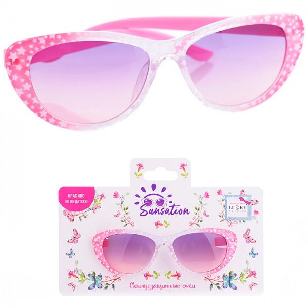 Солнцезащитные очки Звездное мерцание розовый градиент Т22474 Lukky   