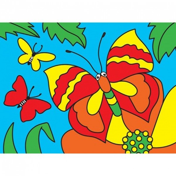 Набор для творчества Алмазная мозаика Бабочка в цветах с подр. 10*15см AC1034