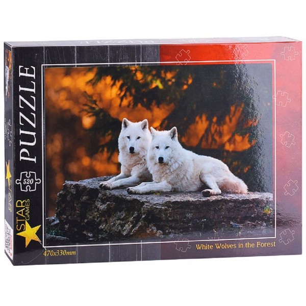Пазл 520 Белые волки в лесу P520-03