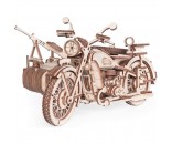 Деревянный Конструктор 3D Мотоцикл с коляской Уран 0159